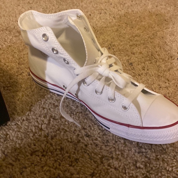 Never worn before high top white converse